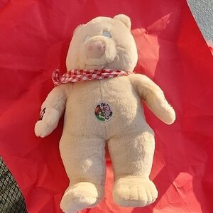 Plush Piggy with Red Checkered Scarf